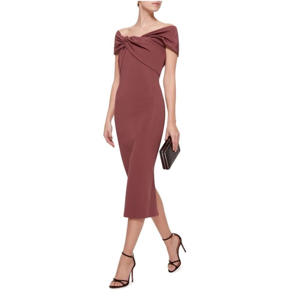 cushnie et ochs NWOT Mauve Twisted Off the Shoulder Formal Dress Size 8 Midi